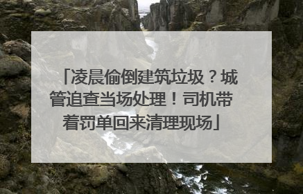 凌晨偷倒建筑垃圾？城管追查当场处理！司机带着罚单回来清理现场