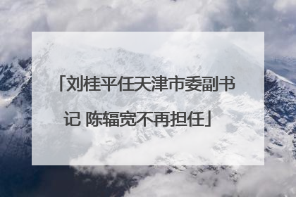 刘桂平任天津市委副书记 陈辐宽不再担任