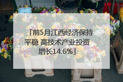 前5月江西经济保持平稳 高技术产业投资增长14.6%