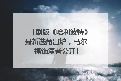 剧版《哈利波特》最新选角出炉，马尔福饰演者公开