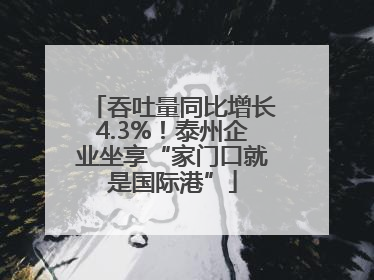 吞吐量同比增长4.3%！泰州企业坐享“家门口就是国际港”