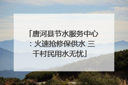 唐河县节水服务中心：火速抢修保供水 三千村民用水无忧