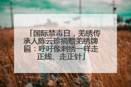 国际禁毒日，羌绣传承人陈云珍捐赠羌绣牌匾：呼吁像刺绣一样走正线、走正针