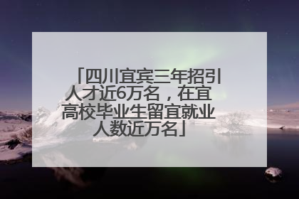 四川宜宾三年招引人才近6万名，在宜高校毕业生留宜就业人数近万名