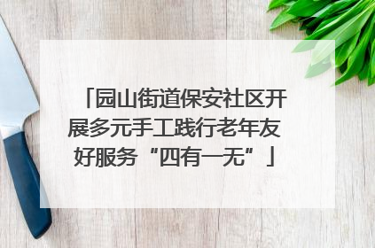 园山街道保安社区开展多元手工践行老年友好服务“四有一无”