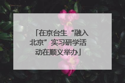 在京台生“融入北京”实习研学活动在顺义举办
