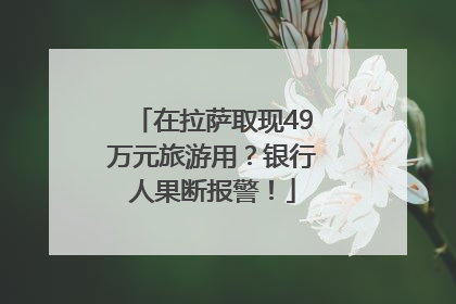 在拉萨取现49万元旅游用？银行人果断报警！