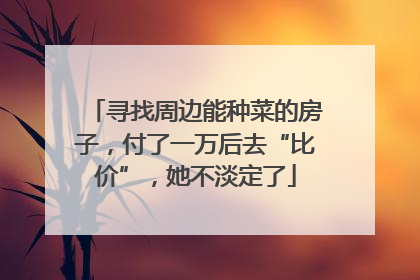 寻找周边能种菜的房子，付了一万后去“比价”，她不淡定了