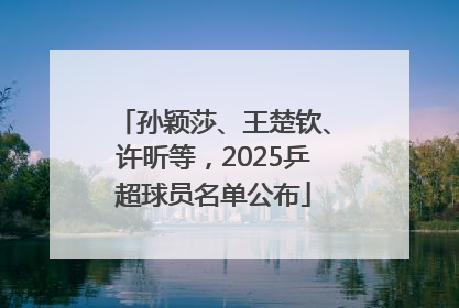 孙颖莎、王楚钦、许昕等，2025乒超球员名单公布