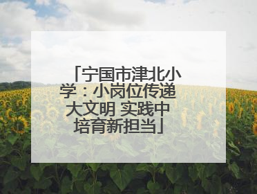 宁国市津北小学：小岗位传递大文明 实践中培育新担当