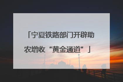 宁夏铁路部门开辟助农增收“黄金通道”
