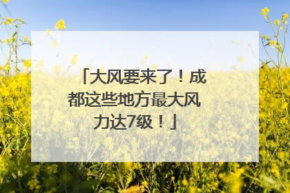 大风要来了！成都这些地方最大风力达7级！
