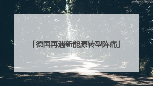 德国再遇新能源转型阵痛