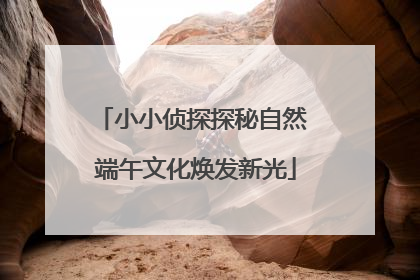 小小侦探探秘自然 端午文化焕发新光
