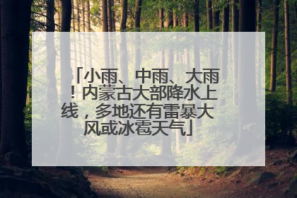 小雨、中雨、大雨！内蒙古大部降水上线，多地还有雷暴大风或冰雹天气