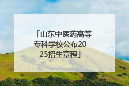 山东中医药高等专科学校公布2025招生章程