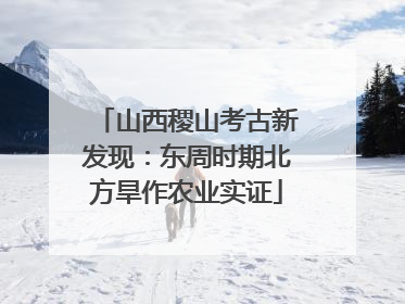 山西稷山考古新发现：东周时期北方旱作农业实证