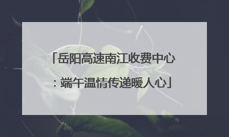 岳阳高速南江收费中心：端午温情传递暖人心