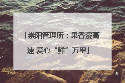 崇阳管理所：果香漫高速 爱心“鲜”万里