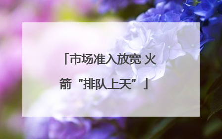 市场准入放宽 火箭“排队上天”