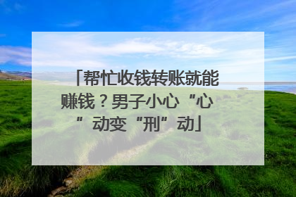 帮忙收钱转账就能赚钱？男子小心“心”动变“刑”动