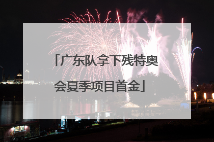 广东队拿下残特奥会夏季项目首金