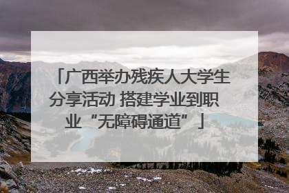 广西举办残疾人大学生分享活动 搭建学业到职业“无障碍通道”