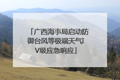 广西海事局启动防御台风等极端天气IV级应急响应