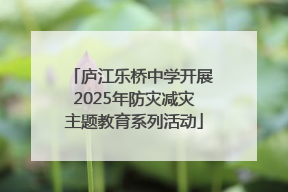 庐江乐桥中学开展2025年防灾减灾主题教育系列活动