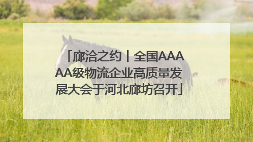 廊洽之约丨全国AAAAA级物流企业高质量发展大会于河北廊坊召开
