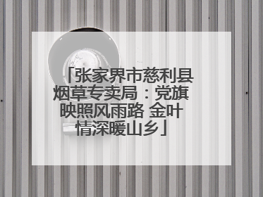 张家界市慈利县烟草专卖局：党旗映照风雨路 金叶情深暖山乡