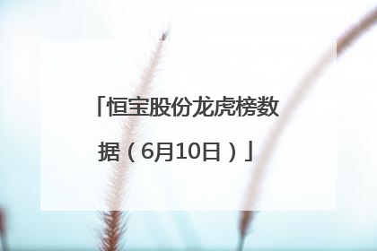 恒宝股份龙虎榜数据（6月10日）
