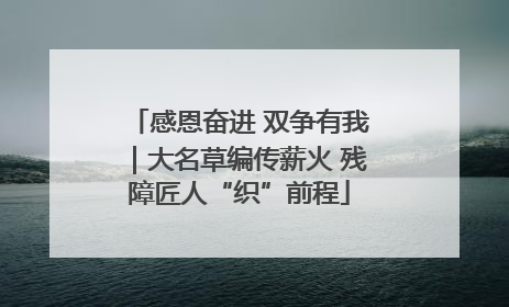 感恩奋进 双争有我｜大名草编传薪火 残障匠人“织”前程