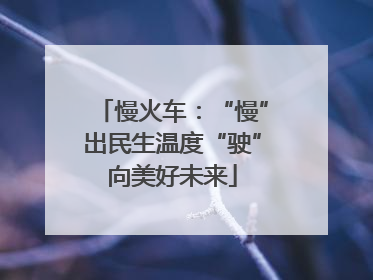 慢火车：“慢”出民生温度“驶”向美好未来