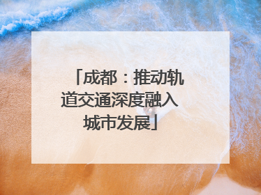 成都：推动轨道交通深度融入城市发展