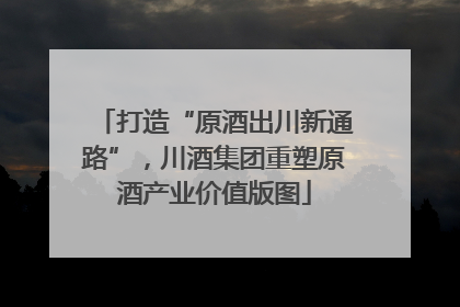 打造“原酒出川新通路”，川酒集团重塑原酒产业价值版图