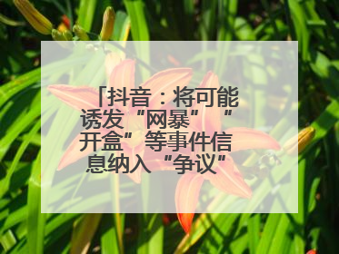 抖音：将可能诱发“网暴”“开盒”等事件信息纳入“争议”热点研判处置