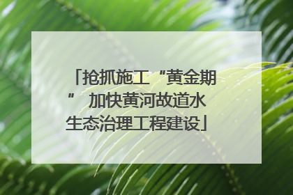 抢抓施工“黄金期” 加快黄河故道水生态治理工程建设