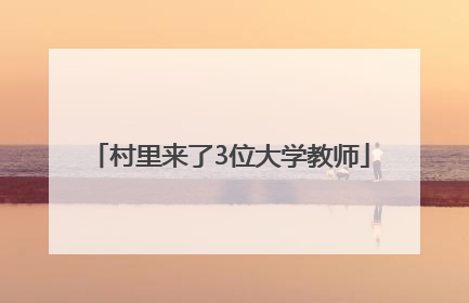 村里来了3位大学教师