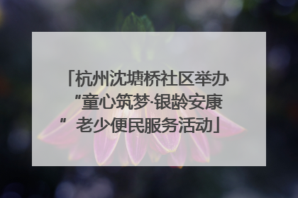 杭州沈塘桥社区举办“童心筑梦·银龄安康”老少便民服务活动