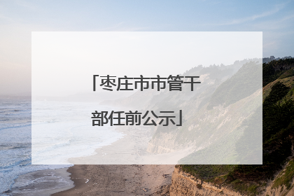 枣庄市市管干部任前公示