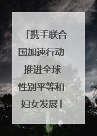携手联合国加速行动 推进全球性别平等和妇女发展