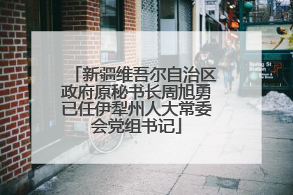 新疆维吾尔自治区政府原秘书长周旭勇已任伊犁州人大常委会党组书记