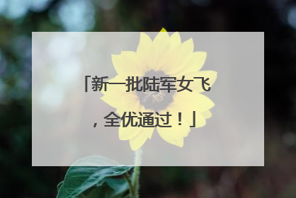 新一批陆军女飞，全优通过！