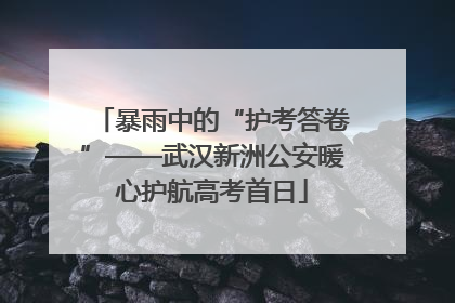 暴雨中的“护考答卷”——武汉新洲公安暖心护航高考首日