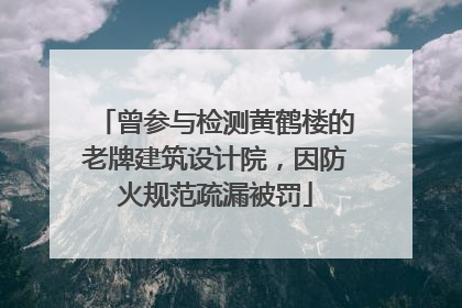 曾参与检测黄鹤楼的老牌建筑设计院，因防火规范疏漏被罚