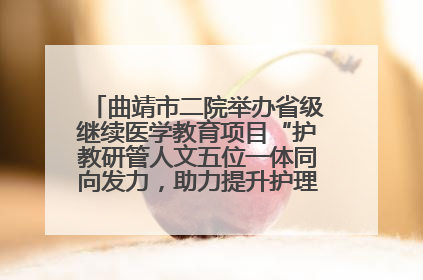 曲靖市二院举办省级继续医学教育项目“护教研管人文五位一体同向发力，助力提升护理效能学习班”