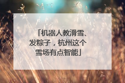 机器人教滑雪、发粽子，杭州这个雪场有点智能