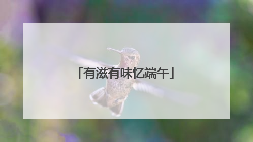 有滋有味忆端午