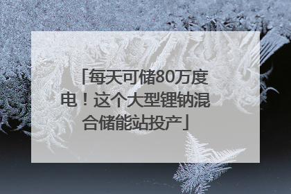 每天可储80万度电！这个大型锂钠混合储能站投产